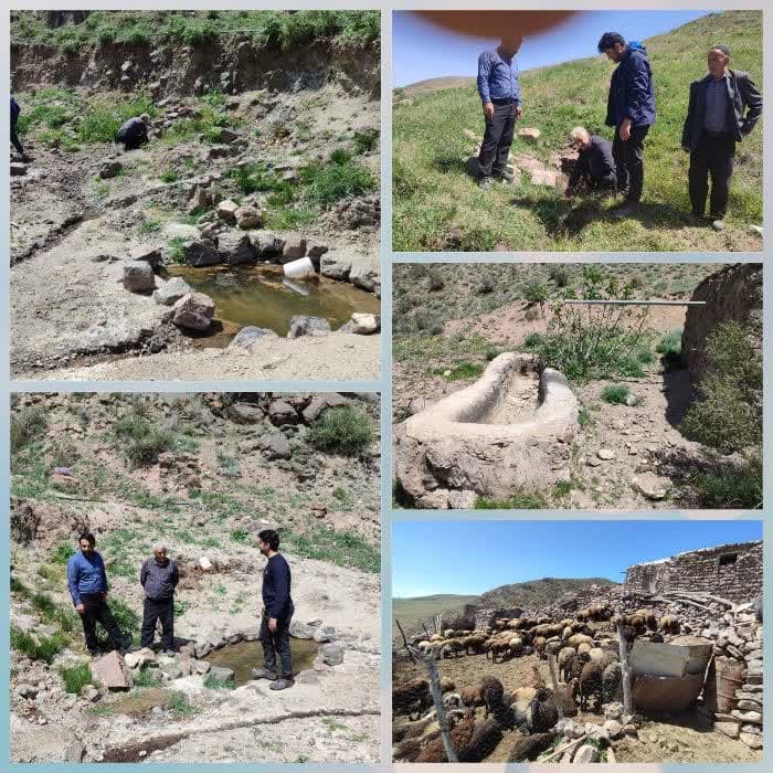 عملیات بهسازی چشمه ها و ساخت آبشخور های بهداشتی در مناطق ییلاقی عشایری استان قزوین