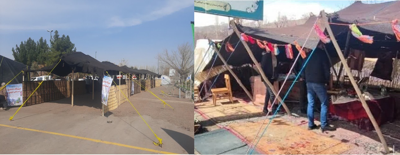 استقبال سیاه چادرهای عشایری از مسافران نوروزی